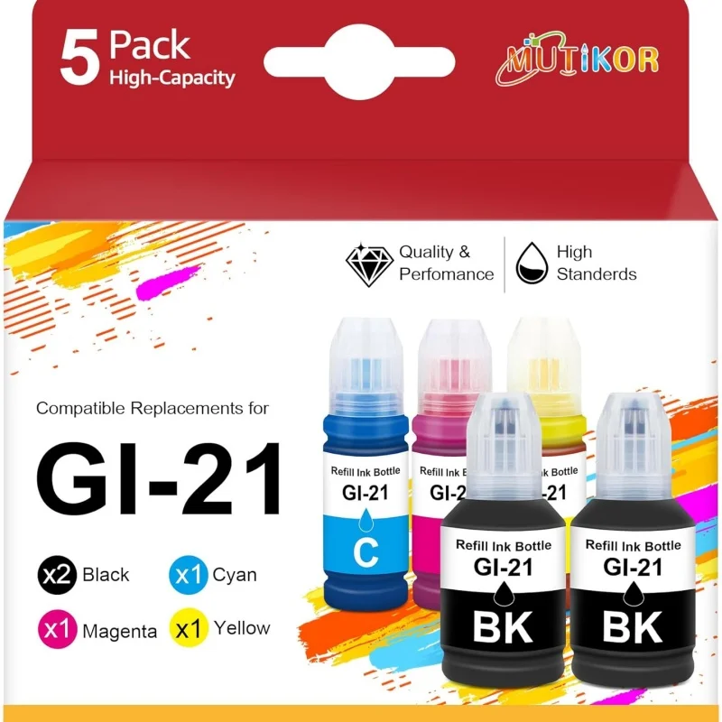 Compatible G3260 G3270 GI-21 Ink Replacement for Canon GI21 Ink Refill Bottle Work for Canon G3260 G3270 G4270 G2260 G1220 G1230