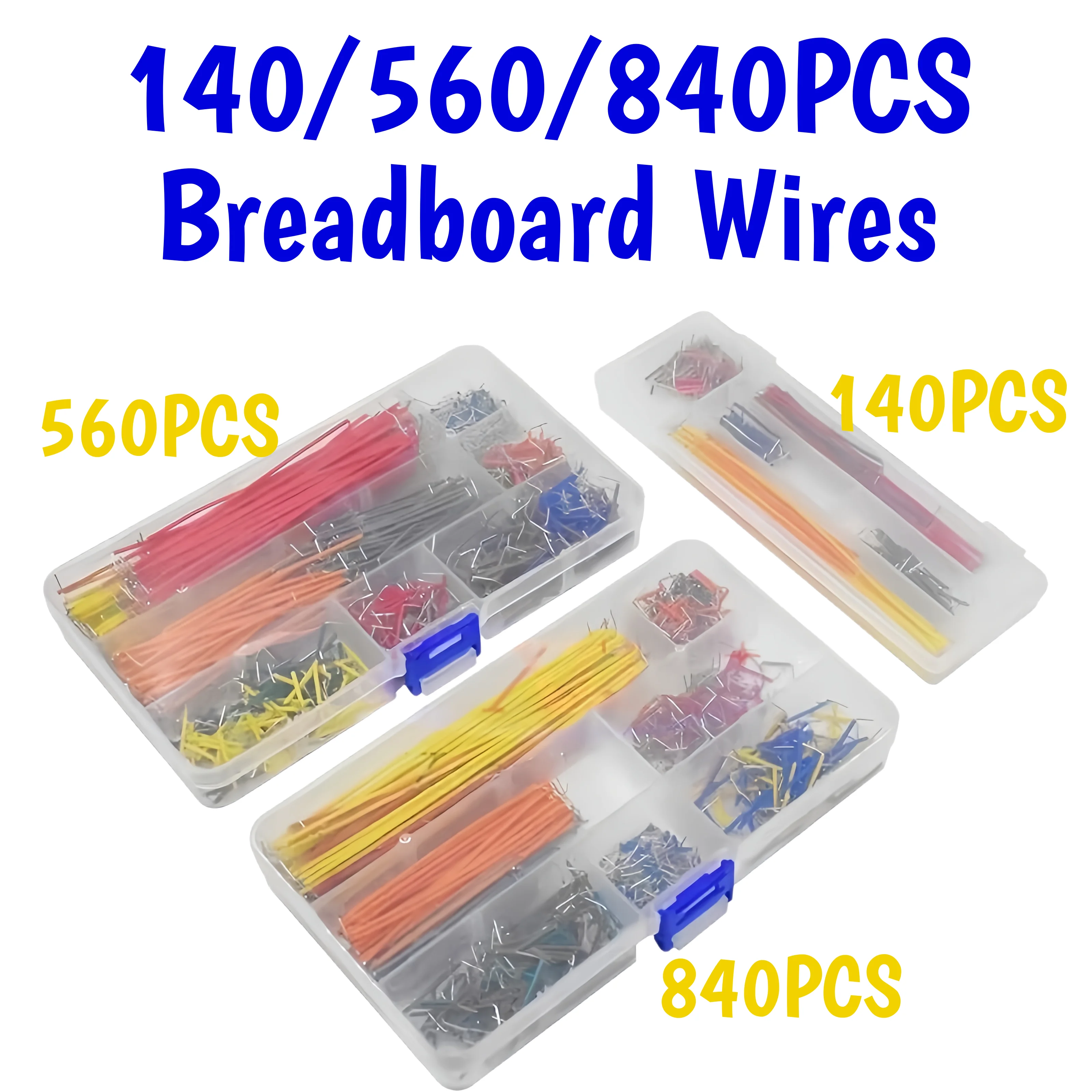 140/350/560/840Pcs U Shape Solderless Breadboard Jumper Cable Wire Kit For PCB Bread Board Prototyping Circuits, For DIY