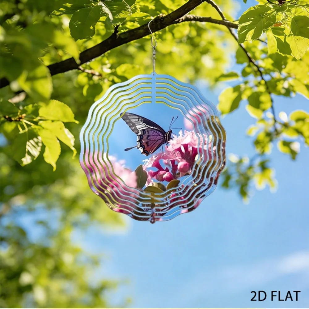 

Butterfly Wind Chimes Metal Outdoor Garden Decor Purple Rainbow Wings Art Hanging Ornament