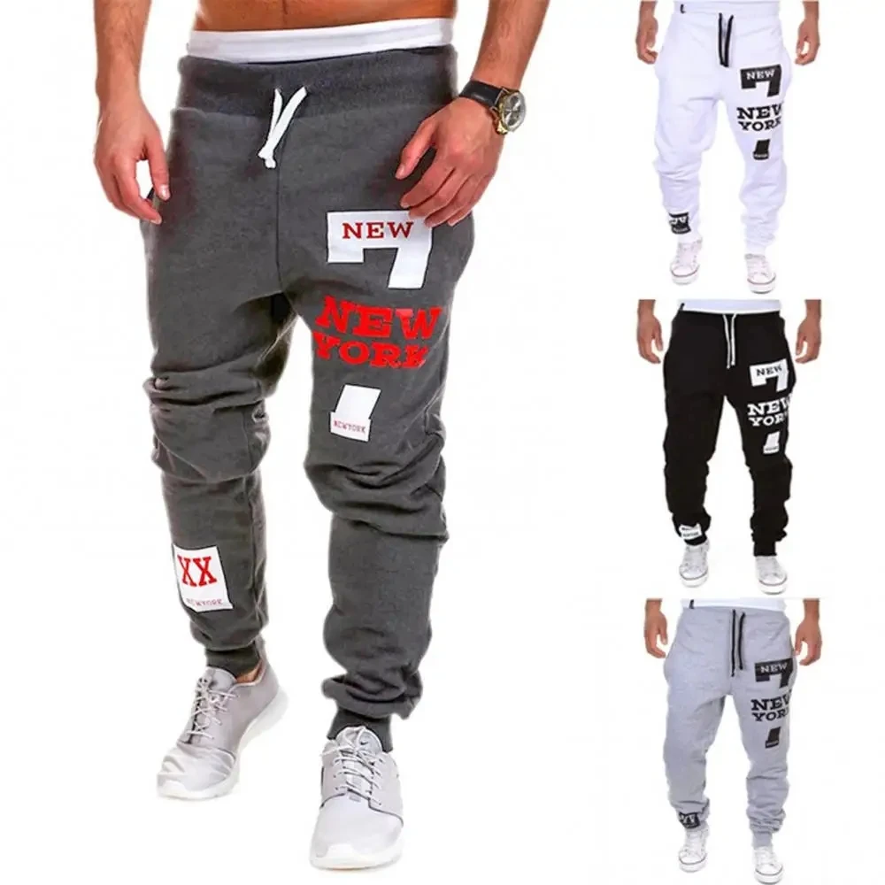 

NEW YORK Letter Printed Sweatpants Gym Workout Mens Jogger Baggy Trousers Casual Pants Harajuku High Street Hop Hip Sportwear