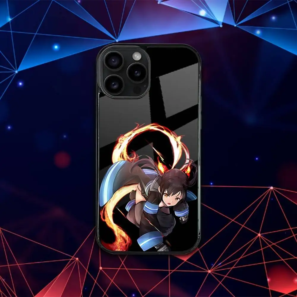เคสโทรศัพท์ลายอนิเมะ F-Fire สำหรับ iPhone 17,16,15,14,13,12,11,Pro,Max,Plus,Mini,SE4,E รองรับการชาร์จไร้สายแบบแม่เหล็ก Magsafe