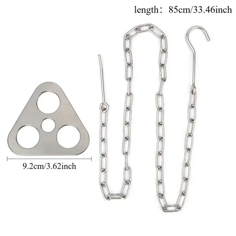1PC Outdoor Stainless Steel Picnic Tripod Adjustable Can Hanger Convenient and Easy To Set Up Camping Campfire Barbecue