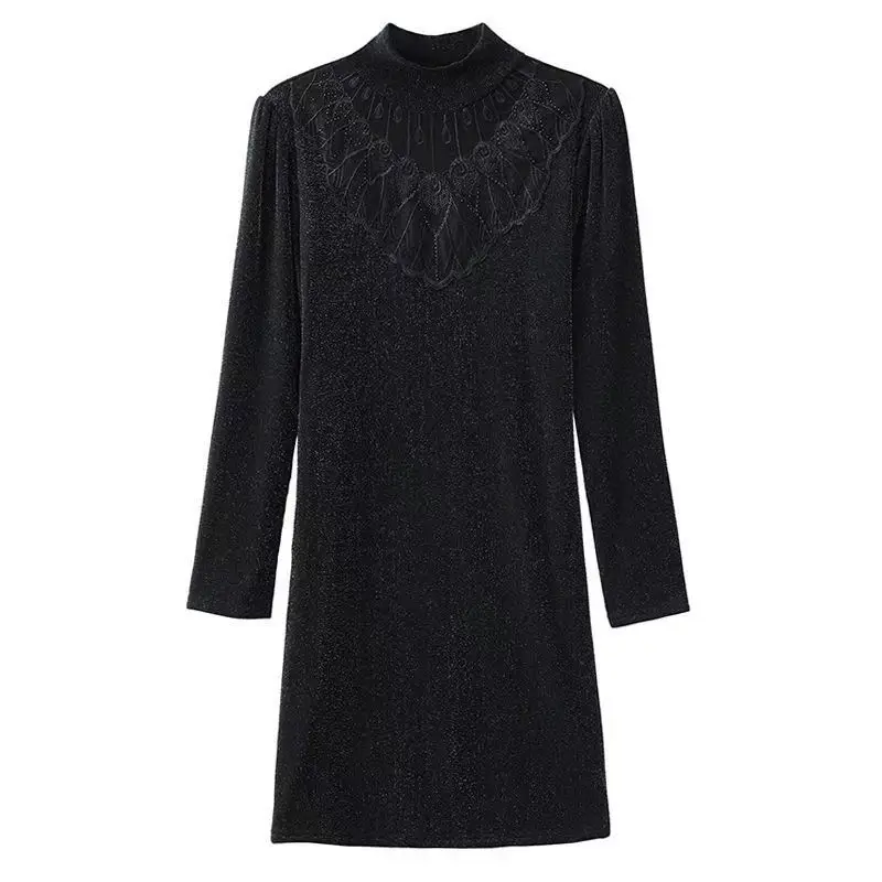 Abiti da donna a maniche lunghe Abito da festa notturno Elegante primavera Cupro Avorio Collo quadrato Smocking a strati Vita bassa Minimalista Morbido