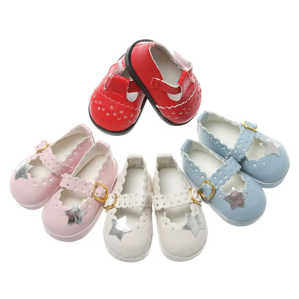 6.5cm Doll Shoes PU Leather Mini Shoes Suit For 16 Inches Doll Clothing Toys Baby Gifts Doll Accessories DIY Girls Toy