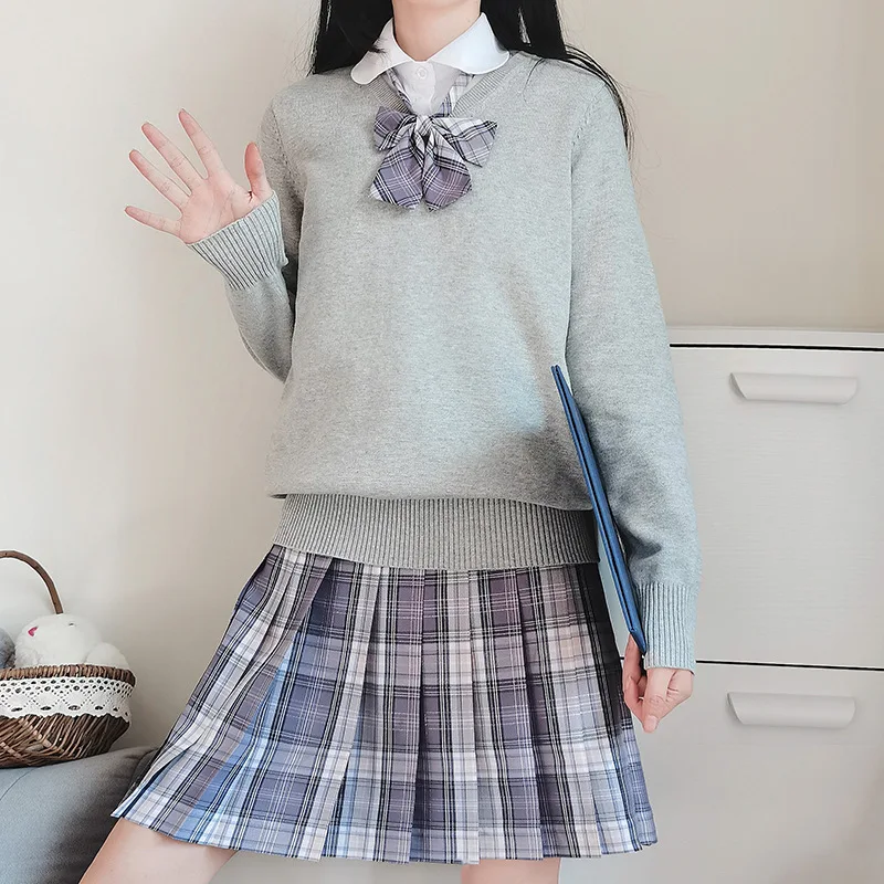 Moda giapponese originale stile campus pullover uniforme studenti e studentesse maglione lavorato a maglia maglione con scollo a V stile college autunno