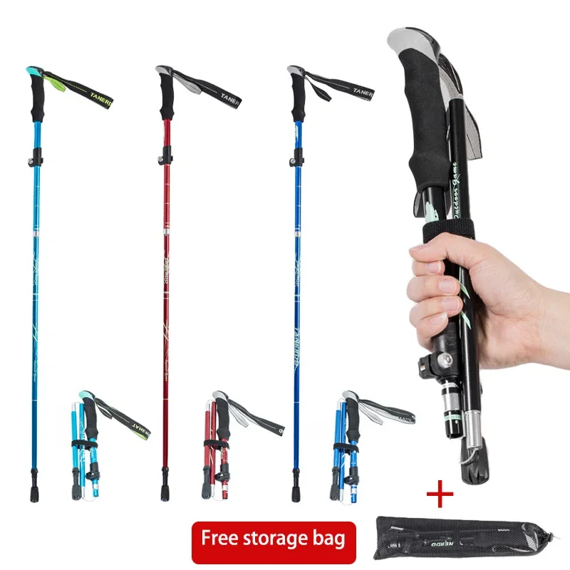 

Portable Ultralight Folding Trekking Poles, Outdoor Multifunction Poles, Adjustable Walking Sticks, Alpenstock, 1Pc, 2Pcs