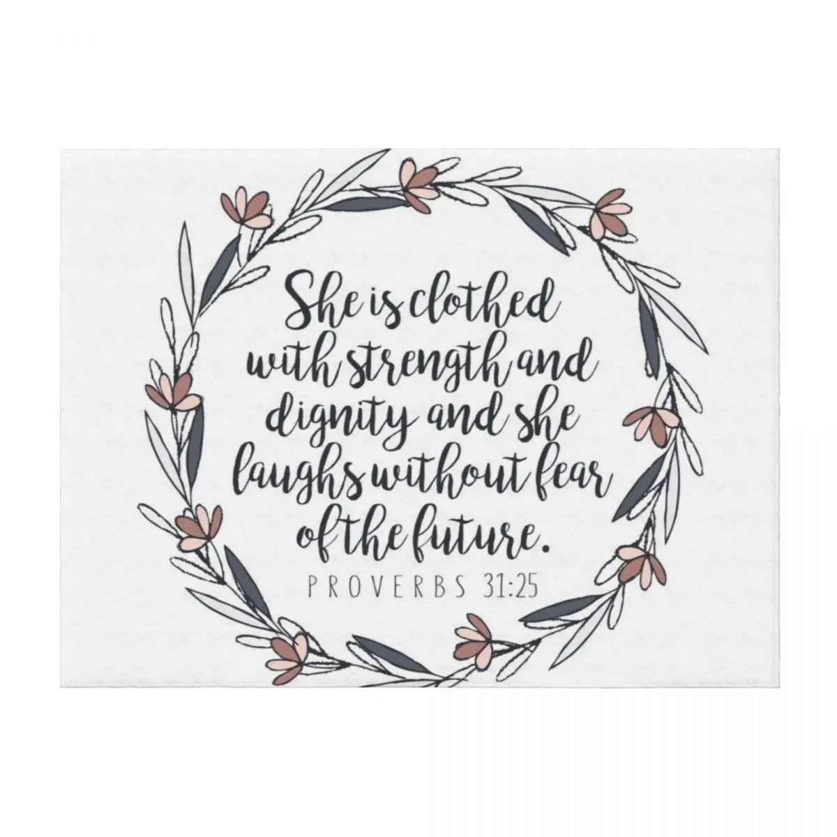 

Bible Verse - Proverbs 31:25 Throw Blanket wednesday Bed Single Personalized Gift Blankets