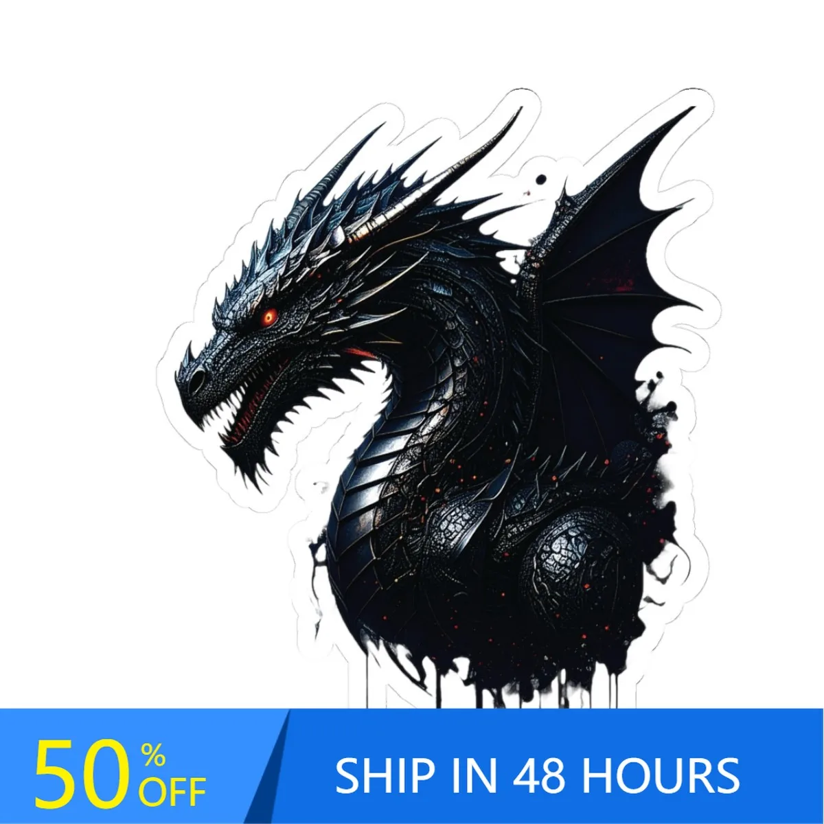 

Dragon Kiss-Cut Sticker-Mythical Creature Unique Boat Car Camper Van Laptop Waterproof Vinyl Decal Gift Aesthetic