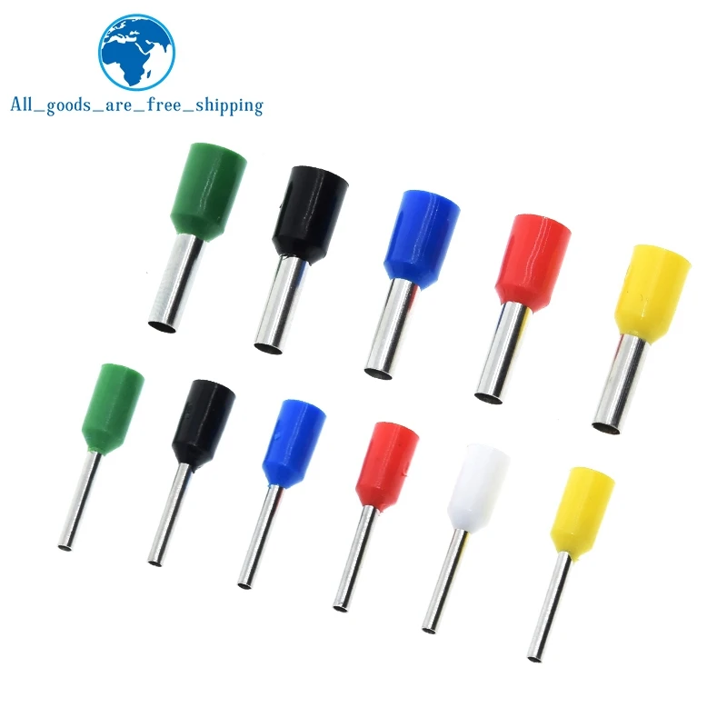 TZT 100pcs E0508 E2508 Tubular Wire Cold Pressure Connector Electrical Cable Crimps Wire Ferrules 22AWG Wire