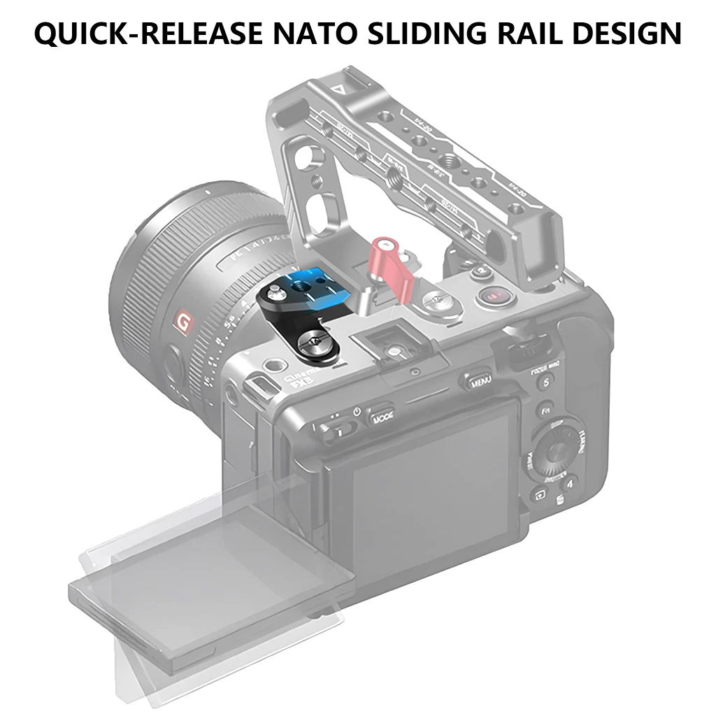 Für Sony FX3/FX30 NATO Rail Top Expansion Platte DSLR Kameras Käfig Montage Halterung Schiebe Bar Schnell Release System – Detail 4