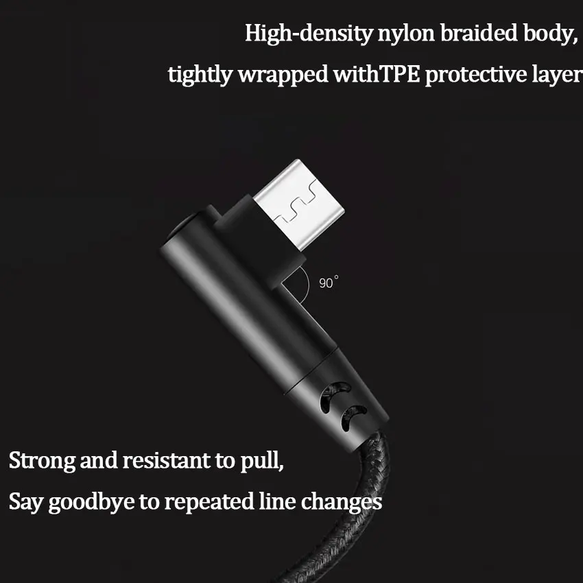 1PCS 90 Degrees 0.3m/1m/2m 60W3A Quick Charger 90 Degrees USB Type C to USB C Cord PD Cable Connector