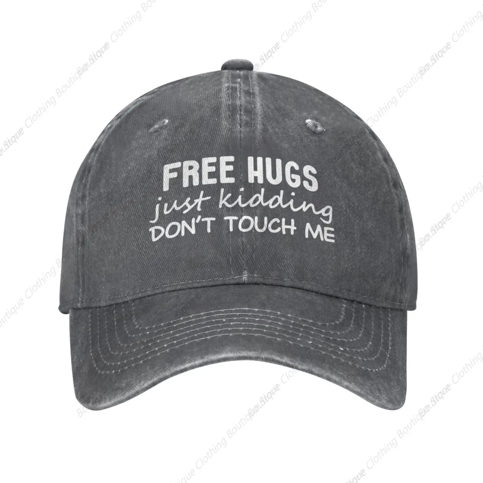 Mens Hats Free Hugs Just Kidding Dont Touch Me Athletic Hat for Men Cap Deep Heather