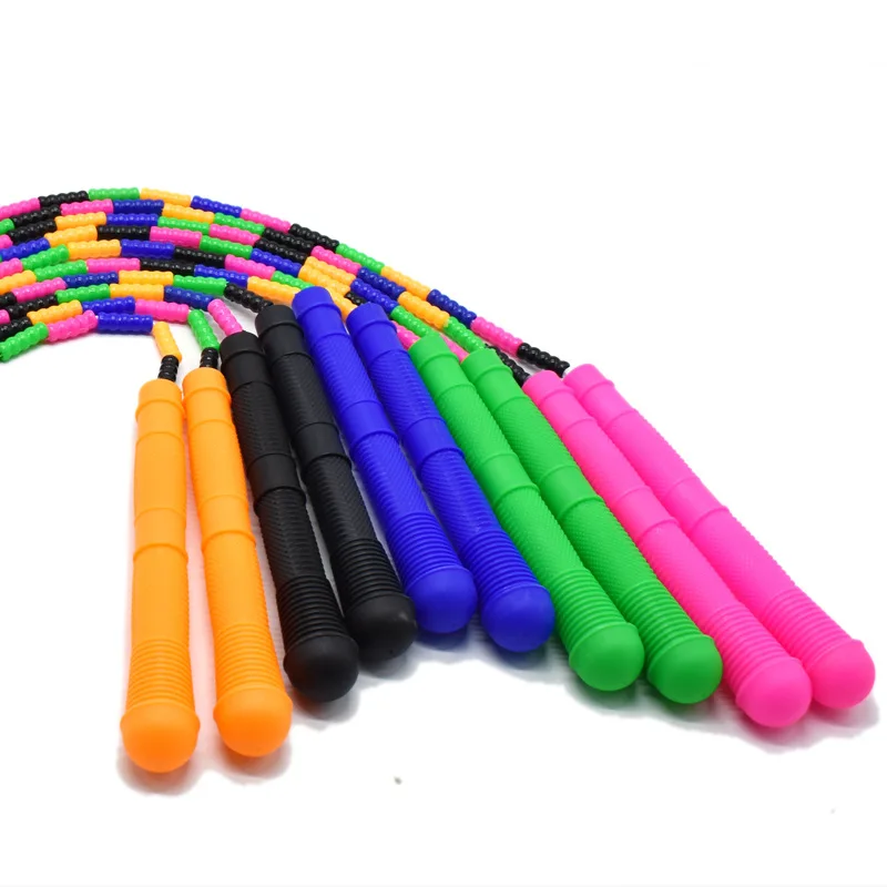 2.7M Soft Beaded Jump Rope Non-Slip Handle Adjustable Tangle-Free Segmented Fitness Skipping Rope Keeping Fit Training Playing