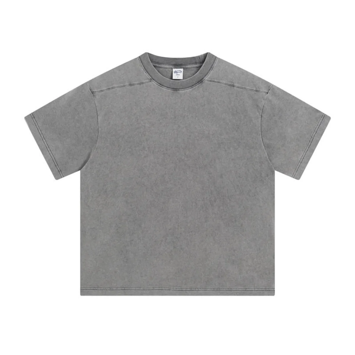 Japanese Retro Wax Printing Splicing Wash Water Used T-shirt Men's Trendy Loose Casual Round Neck Couple's Top — купить у AliExpress WW