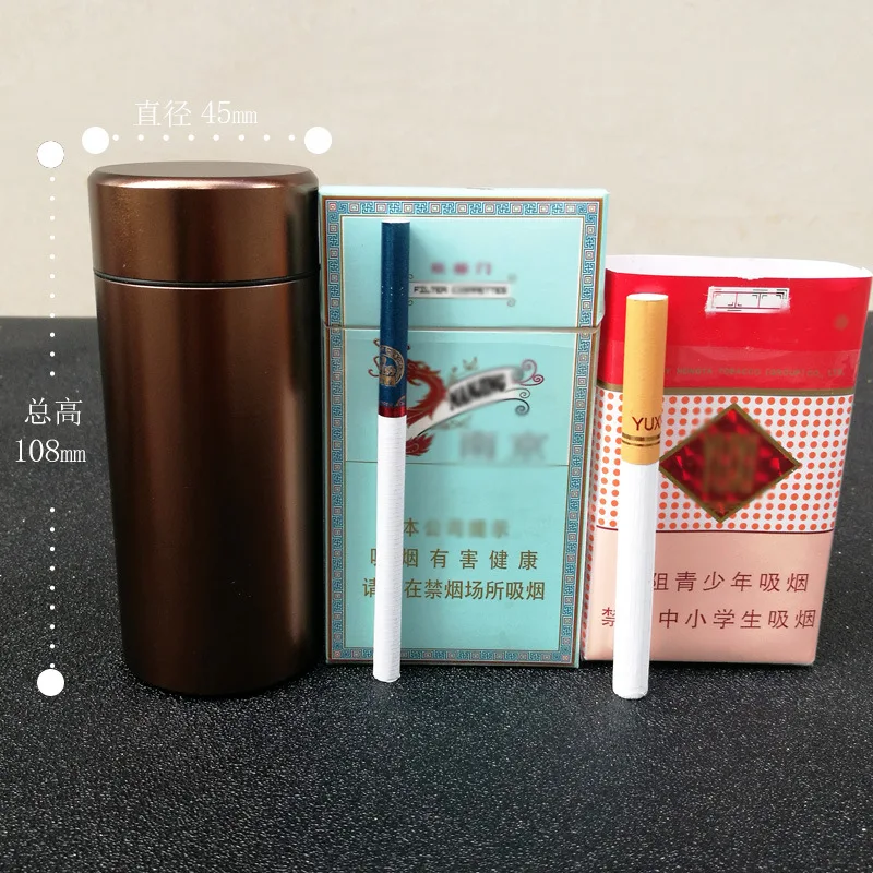 Metal Cigarette Cigar Case Hold 50 Cigarettes Sealed Moisture Proof Household Cigarette Box for Both Thick and Thin Cigarettes