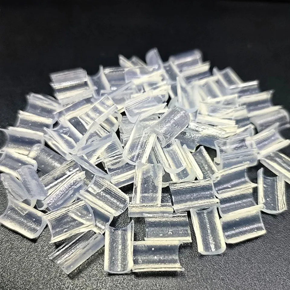 100/200/500 piezas de pegamento para uñas, punta de queratina para extensión de cabello, adhesivo fuerte/Color transparente