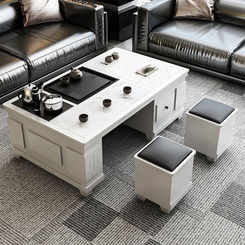 Kung Fu tea table with kettle, fire stone tea table, chair set, integrated modern home office  table