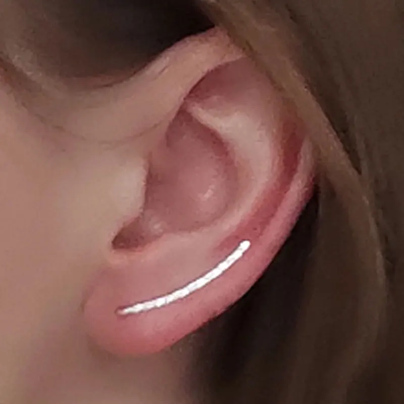 

Punk Fashion Arc Shape Charm Stud Earring For Women Men Simple line Ear Climbers Earings Party Wedding Jewelry Pendientes bijoux