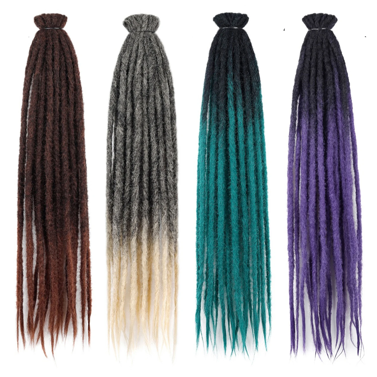 Crochet Box Braids Crochet Hair Dread Lock Double Afro Braiding Hair Extension 24Inch Hair Synthetic Black Braids For Women