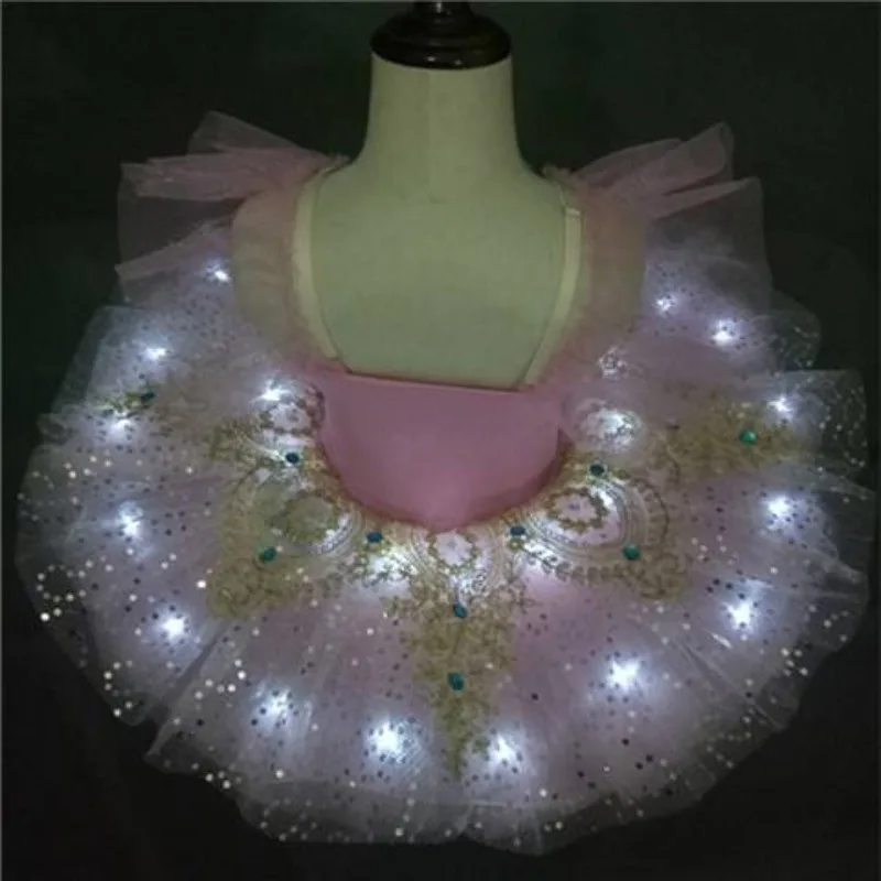 Meninas ballet tutu saia cisne lago dança recital traje desempenho profissional tutu vestido inchado tule camada bailarina outfit