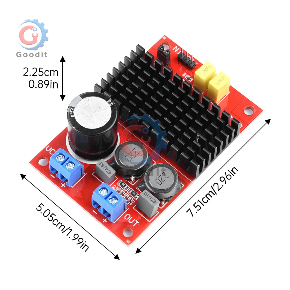 DC 5V-24V Single Channel TPA3116 Digital Audio Amplifier Board 100W BTL Out High Power Amplifier Board 5V 12V 24V