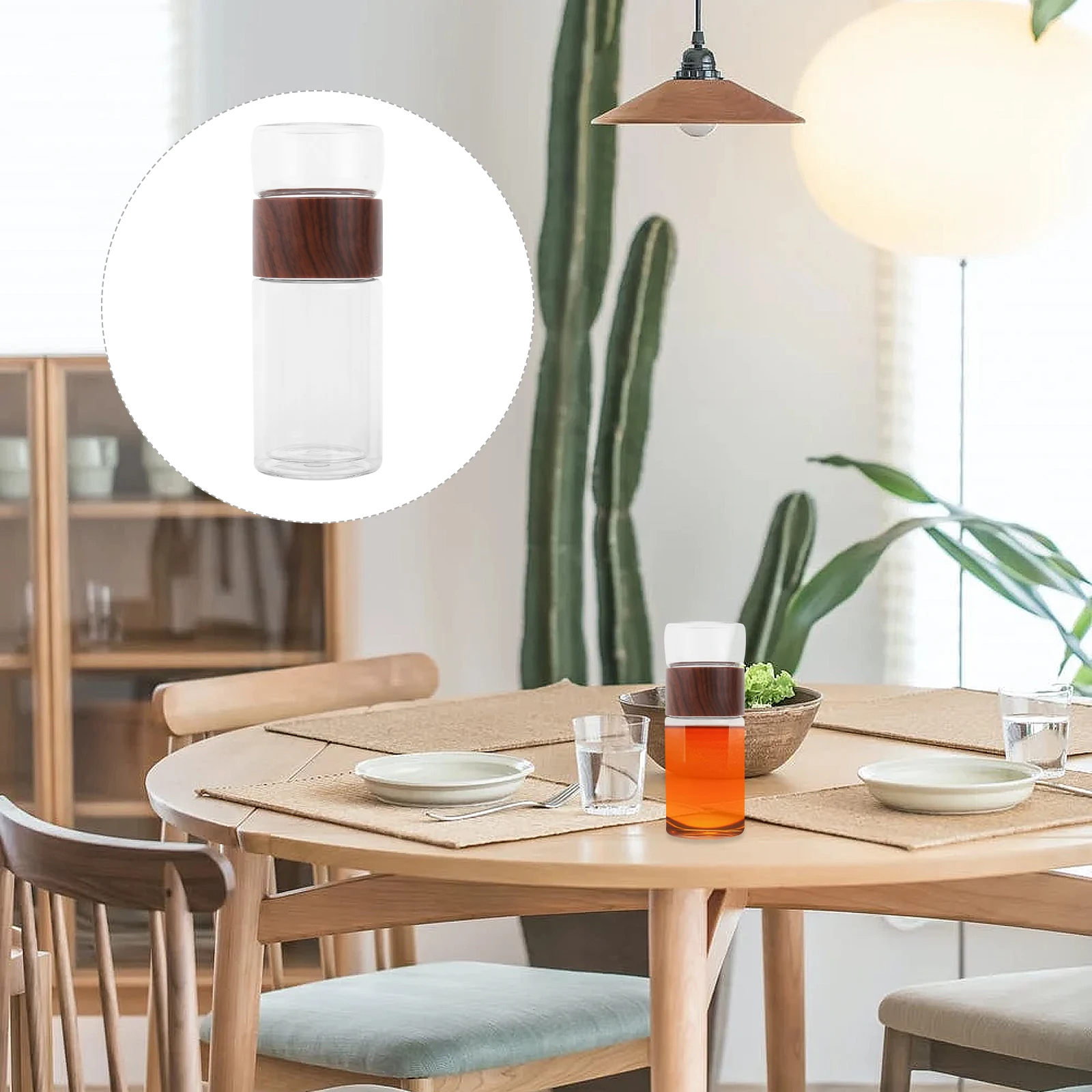 

1 шт., чашка для разделения чая и воды, двухслойная термостойкая стеклянная портативная бутылка для заварки чая для путешествий, тренажерного зала, улицы, 300 мл