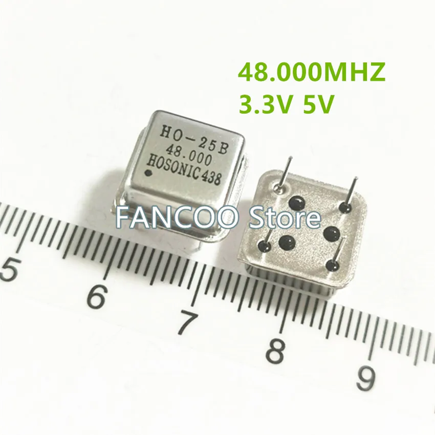 5PCS 48M 48.000M 48MHZ 48.000MHZ Half Size 3.3v 5v CRYSTAL CLOCK OSCILLATOR OSC DIP-4 48.000