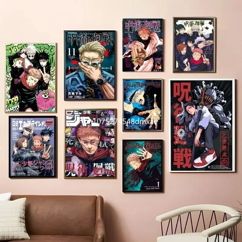 Anime jujutsu kaisen clássico pintura em tela anime personagem cartazes hd arte da parede imagem moderna casa decoração do quarto das crianças