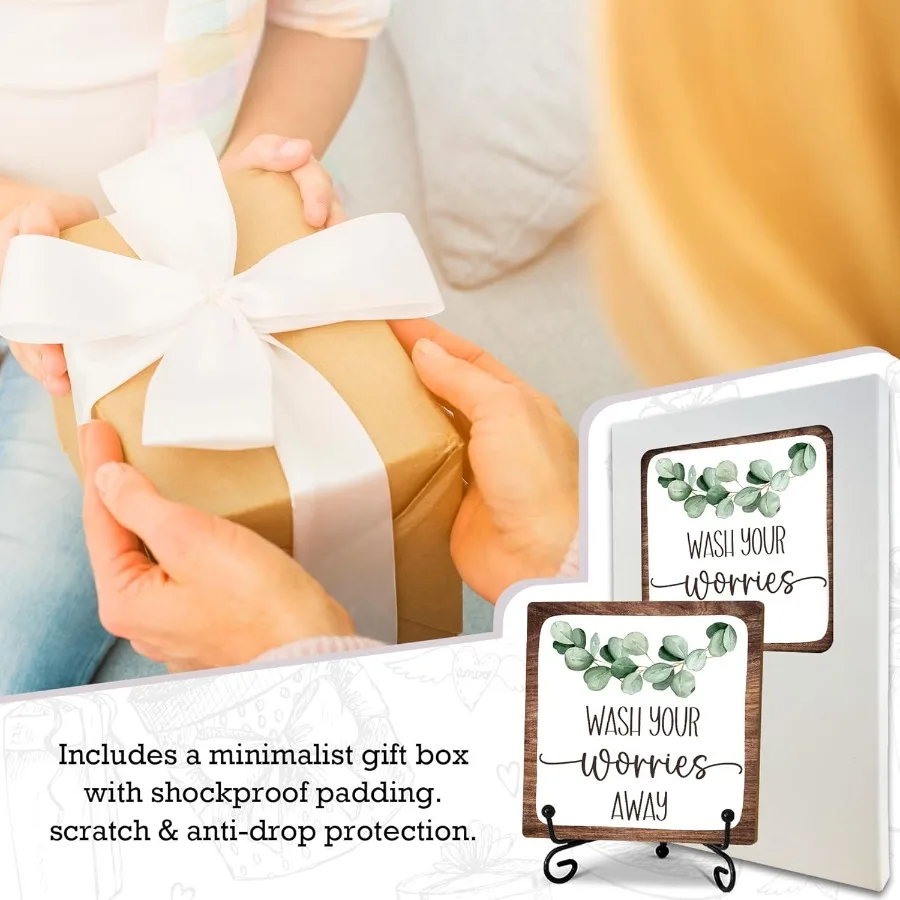 5 لوحة خشبية للحمام غسل تقلقك بعيدا علامة مضحك الحمام غرفة الغسيل مكتب ديكور مرحاض ضيف الحمام الديكور