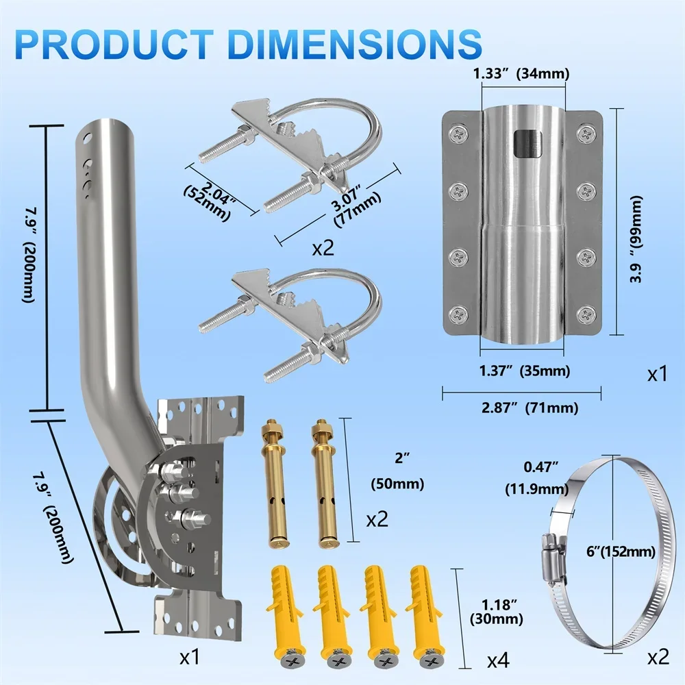 For Starlink V2 Adjustable Wall Mounted Mounting,Outdoor Access Point AP CPE,TV/WiFi Extender,Weather Station,Antenna Bracket