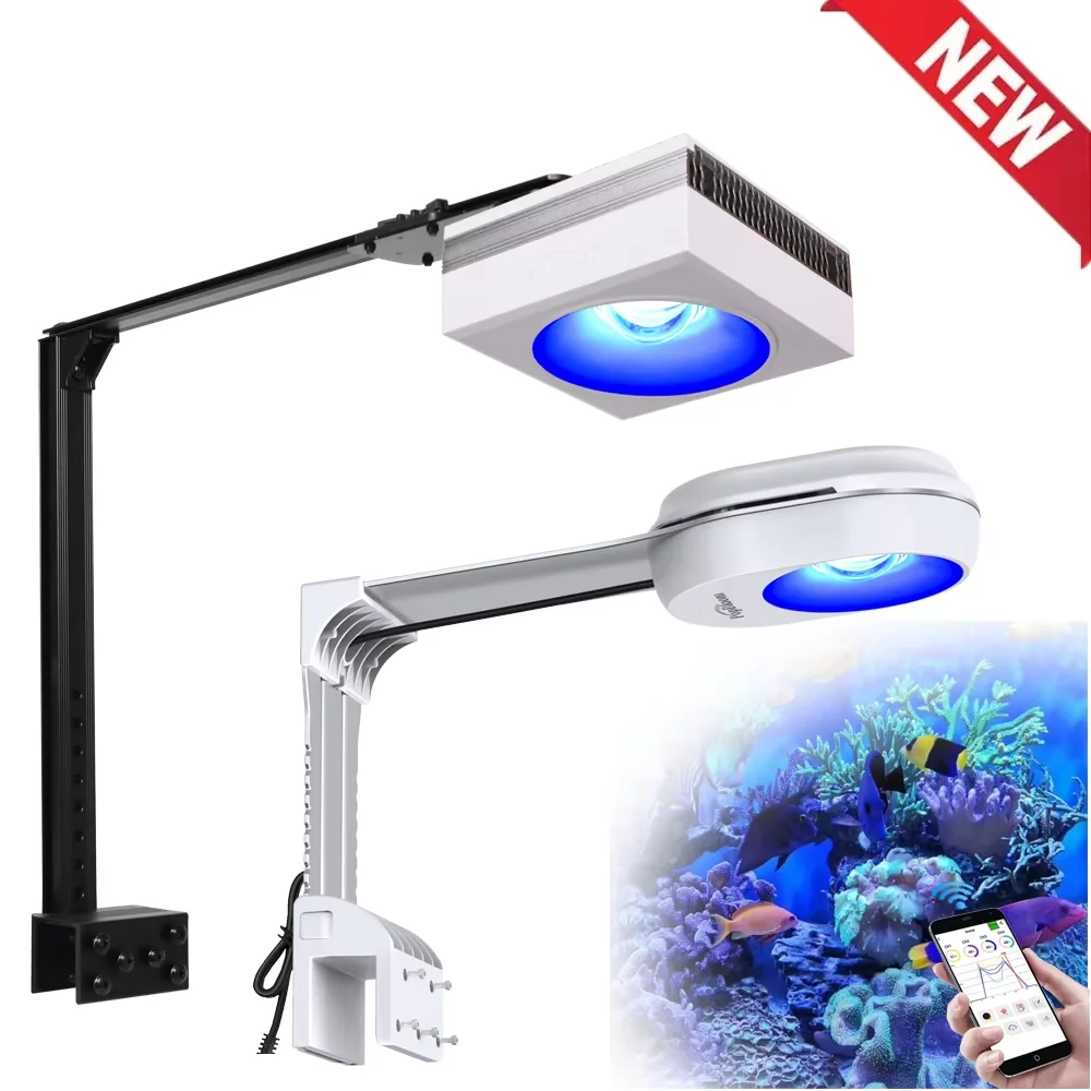 

PopBloom-Nano Saltwater LED Aquarium Lamp Marine Aquarium Lighting for Seawater Fish Tank Lamp,Sunrise,Sunset,Reef Coral,LPS,SPS