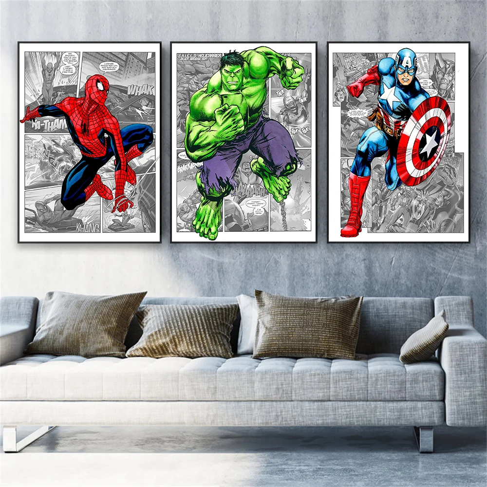 Venom Comic Art Poster Spider Man Poster Disney Vintage Movie Print Deadpool Wolverine Film Canvas Painting Home Bedroom Decor