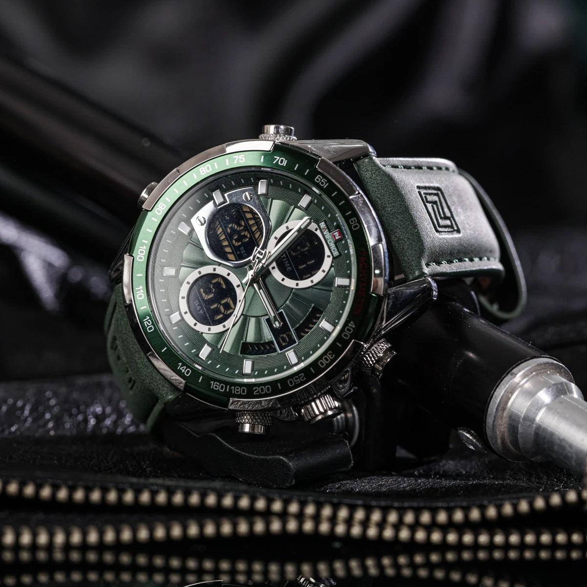 ساعة رجالية متعددة الوظائف ذات شاشة مزدوجة مع قرص كبير - هدية فاخرة عالية الجودة، ساعة كوارتز ممتازة مقاومة للماء للرجال #6