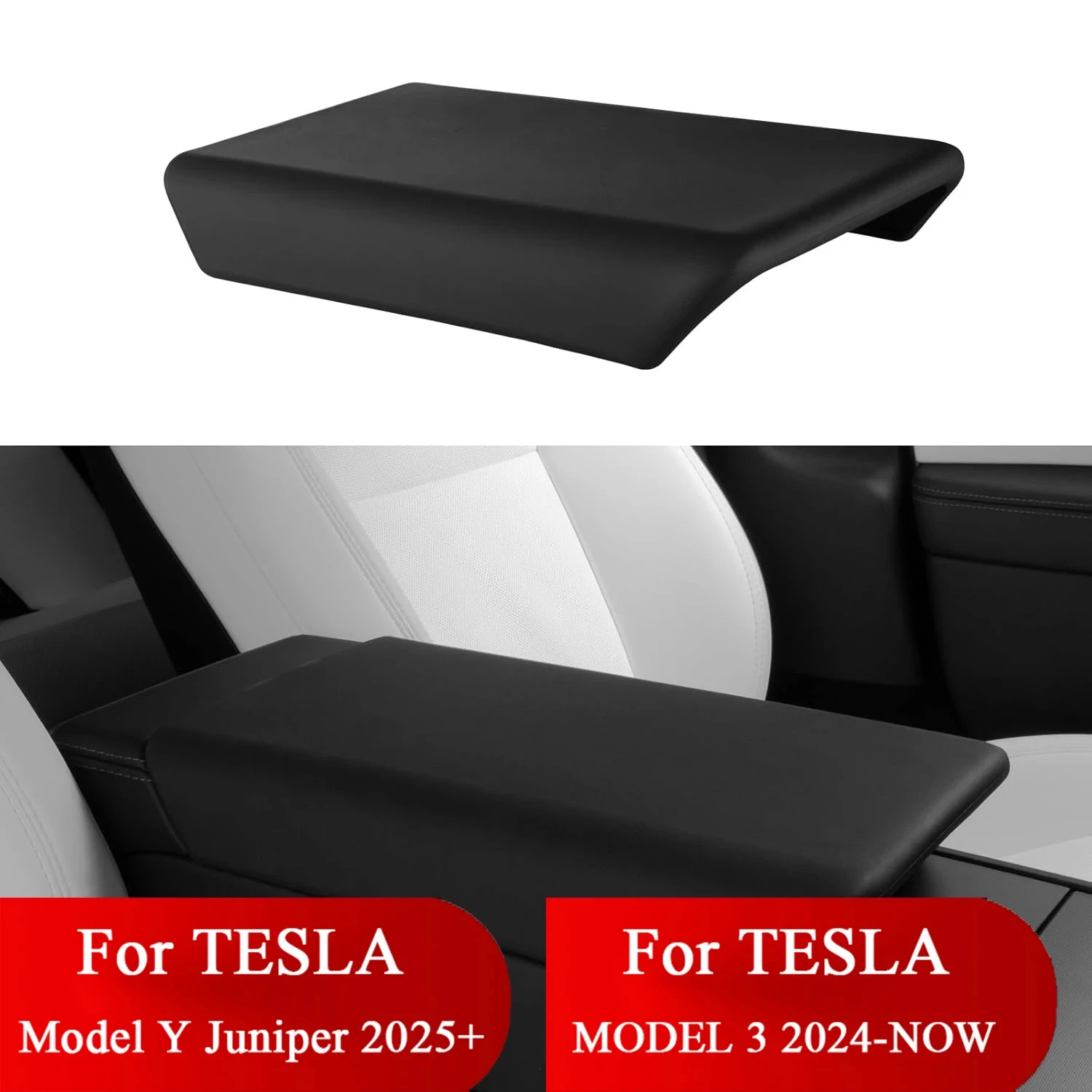 Capa para Apoio de Braço do Console Central para Tesla Model Y Juniper 2025 2026 e Tesla Model 3 Highland 2024 2025 2026 Acessórios Antiderrapantes