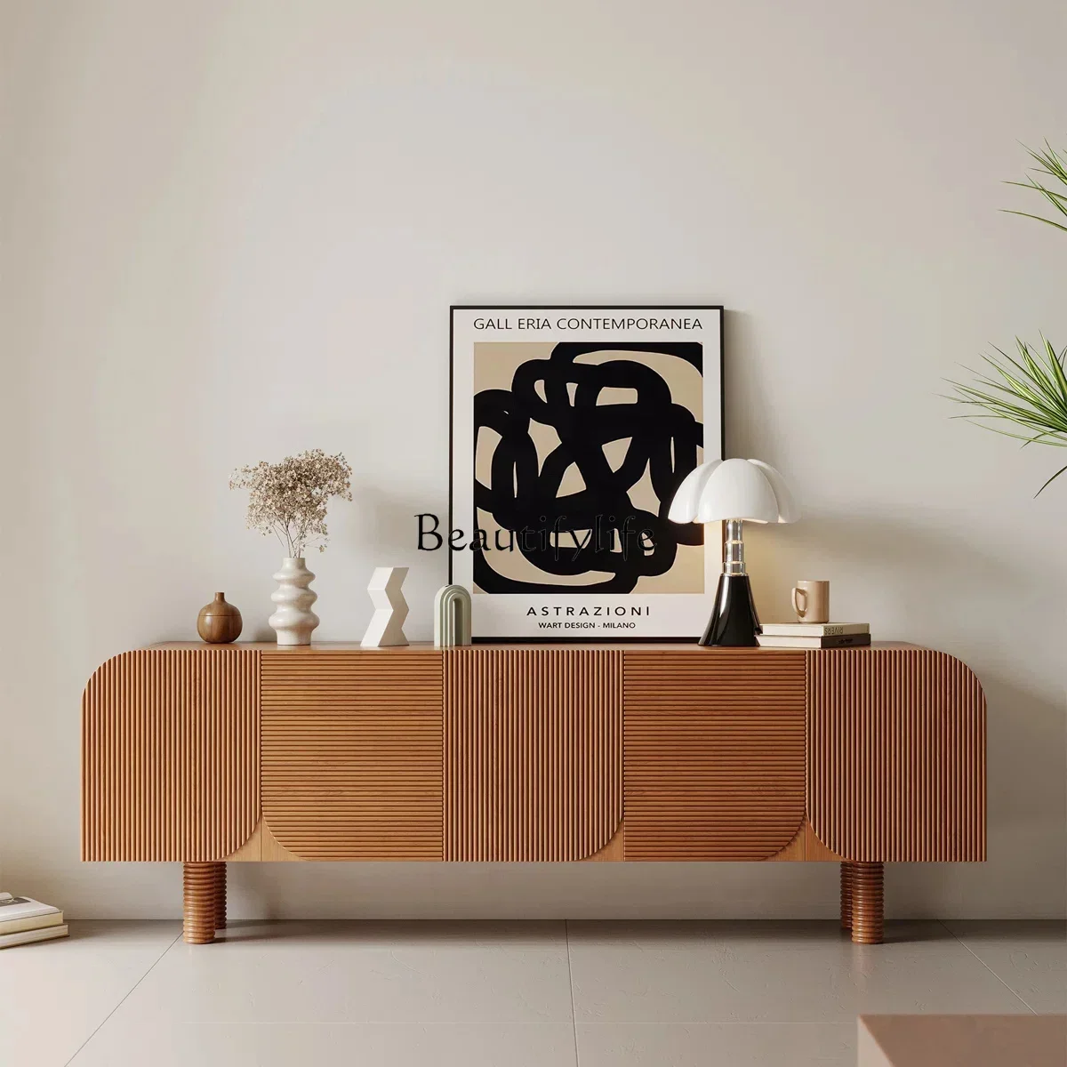 

56French retro solid wood small apartment living room TV cabinet against the wall locker