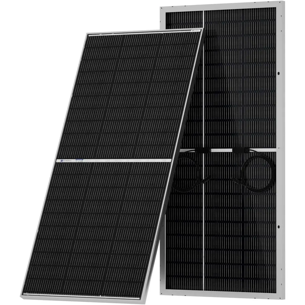 N-Type 18BB Bifacial Solar Panel, 1PC 12 Volt Monocrystalline Solar Panel with 25% High Conversion Efficiency, Ideal for RV, Boa