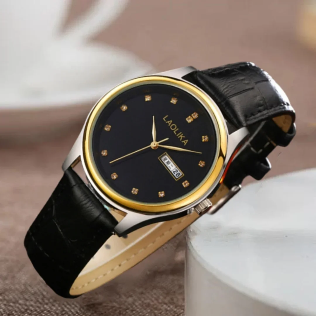 

Лучший бренд, мужские часы, роскошные кварцевые наручные часы, мужские часы, классический черный, белый циферблат, кожаный ремешок, модный бизнес, Reloj Hombre