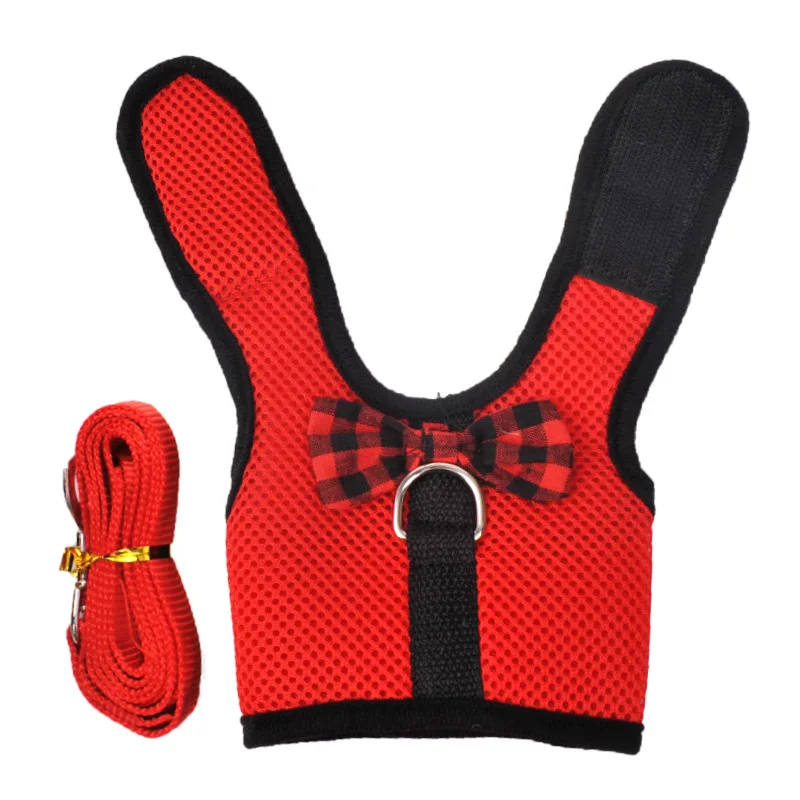 XS XXS XXXS Chihuahua Dog Harness Vest and Leash Soft Mesh Clothes for Yorkie Maltese Cat Rabbit Bunny Shih Tzu