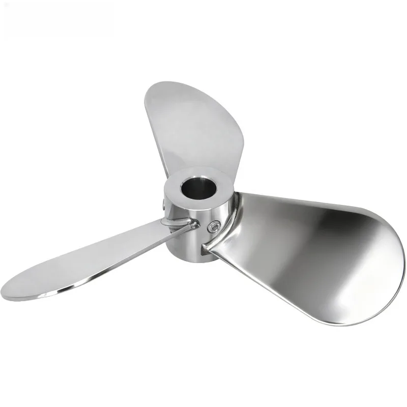 

Three Blade Stainless Steel Impeller For Pneumatic Mixer 25mm Inner Hole Stirring Shaft Paddle Anti Rust Wearproof Strong Hard