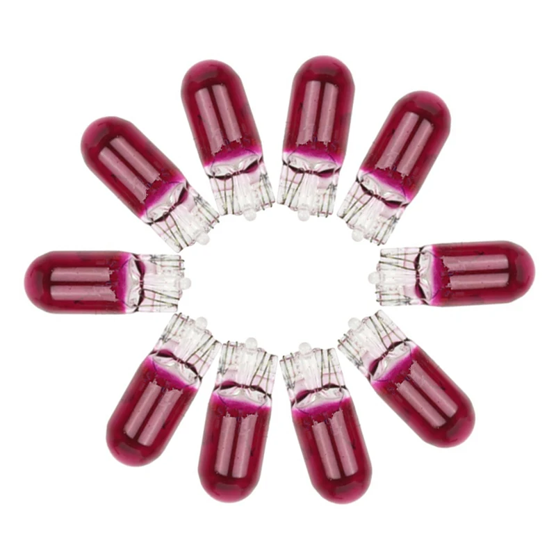 

CA10 шт. для стайлинга автомобилей, лампочки, аксессуары, фиолетовый T10 W5W, клиновидная лампа для салона автомобиля, 12 В постоянного тока, приборная панель, датчик лампы