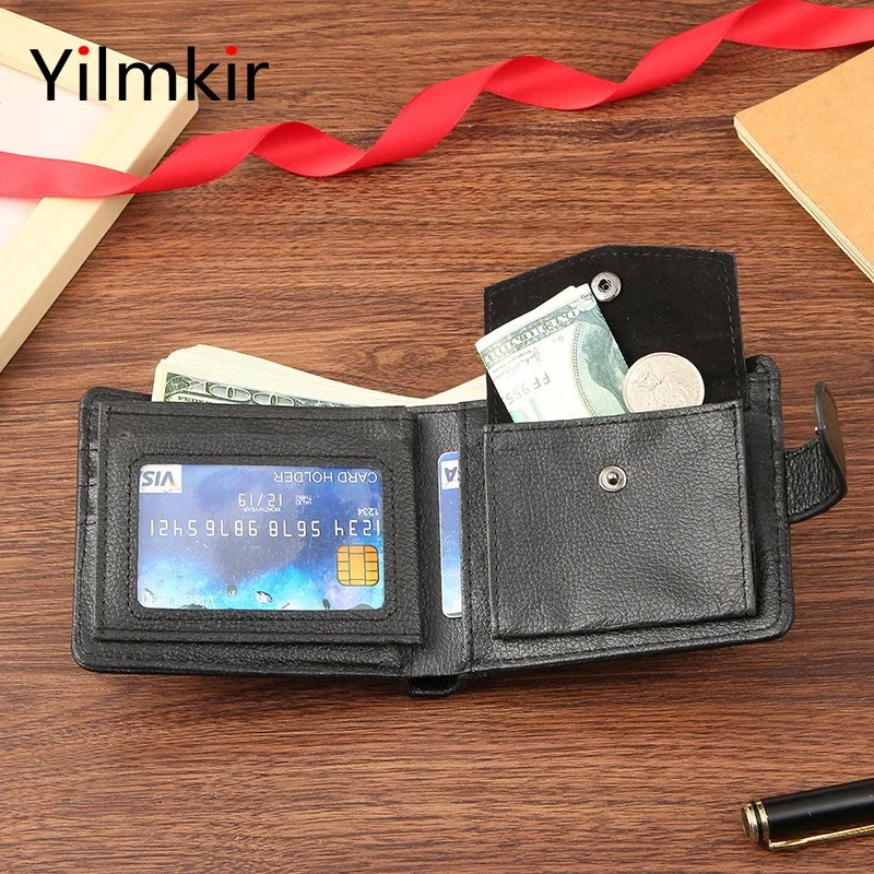 PU Leather Men's Short Wallet Multi Functional Zipper Buckle Men's Purse Business Short Multi Card Slot Moneybag image 6