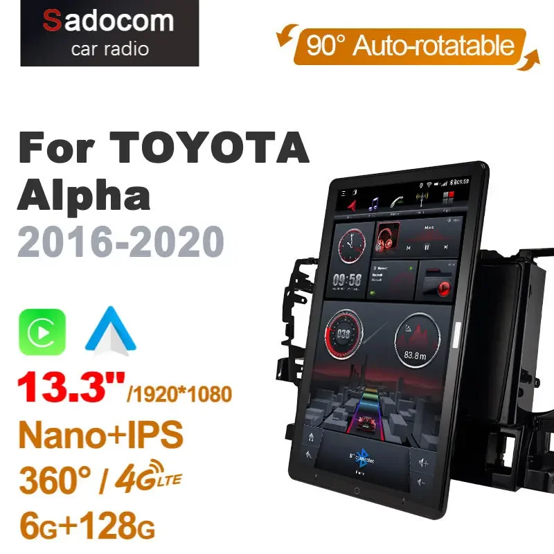 TS10 Android 10.0 1080P Car Radio Auto for TOYOTA Alphard 2016-2020 with  13.3'' 7862 No DVD support Quick Charge Nano 1920*1080