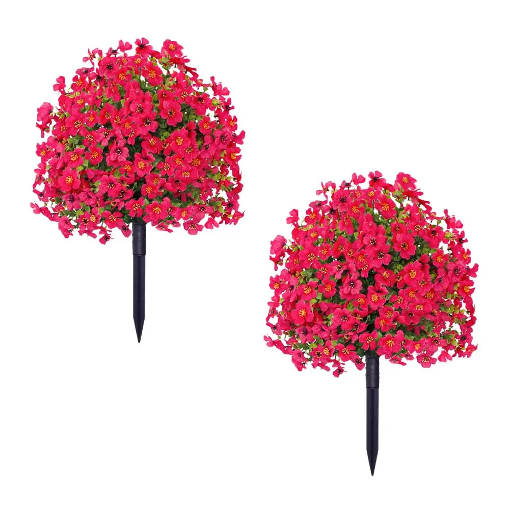 Image of 2 Stück künstliche Blumen mit Erdspießen, künstliche Bäume für den Außenbereich, UV-beständige, künstliche Bäume für die Dekoration von Vordertüren, Terrassen und Veranden.