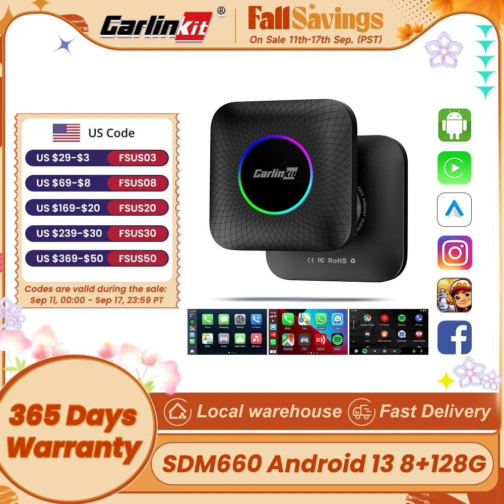 2024 CarlinKit CarPlay Ai Box Android 13 SDM660 Octa-core Wireless CarPlay Android Auto Smart Car Multimedia Streaming TV Box
