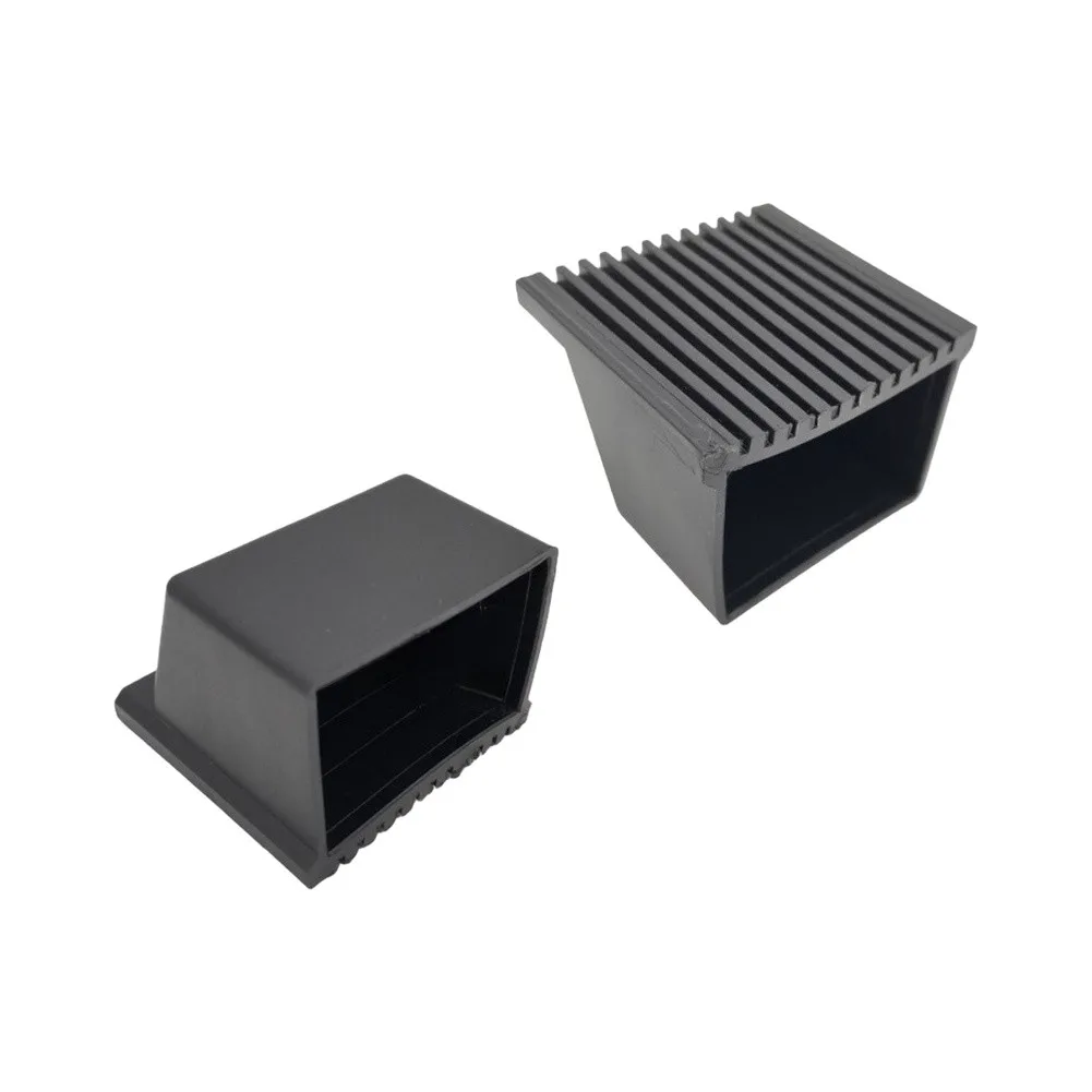 Square End Cap Foot Protectors 4pcs Black Plastic for Fitness Machines Chair Legs 50x70mm 50x80mm Size Compatibility