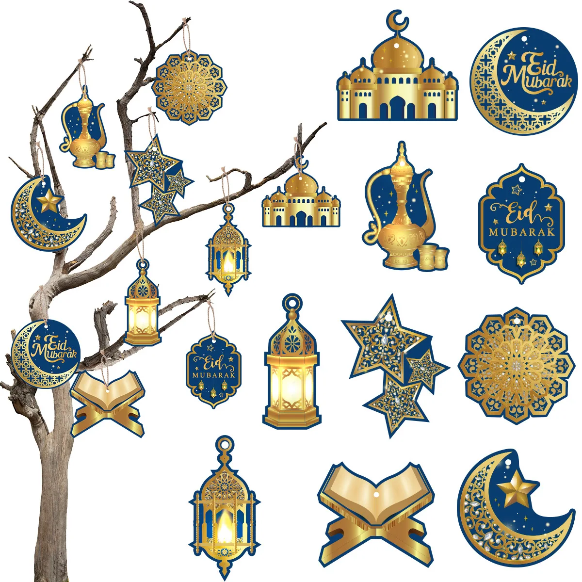 Eid Mubarak Decor Hanging Tag 2024 Ramadan Decoration for Home Mubarak Ramadan Kareem Eid Al Adha Islamic Muslim Party Decor