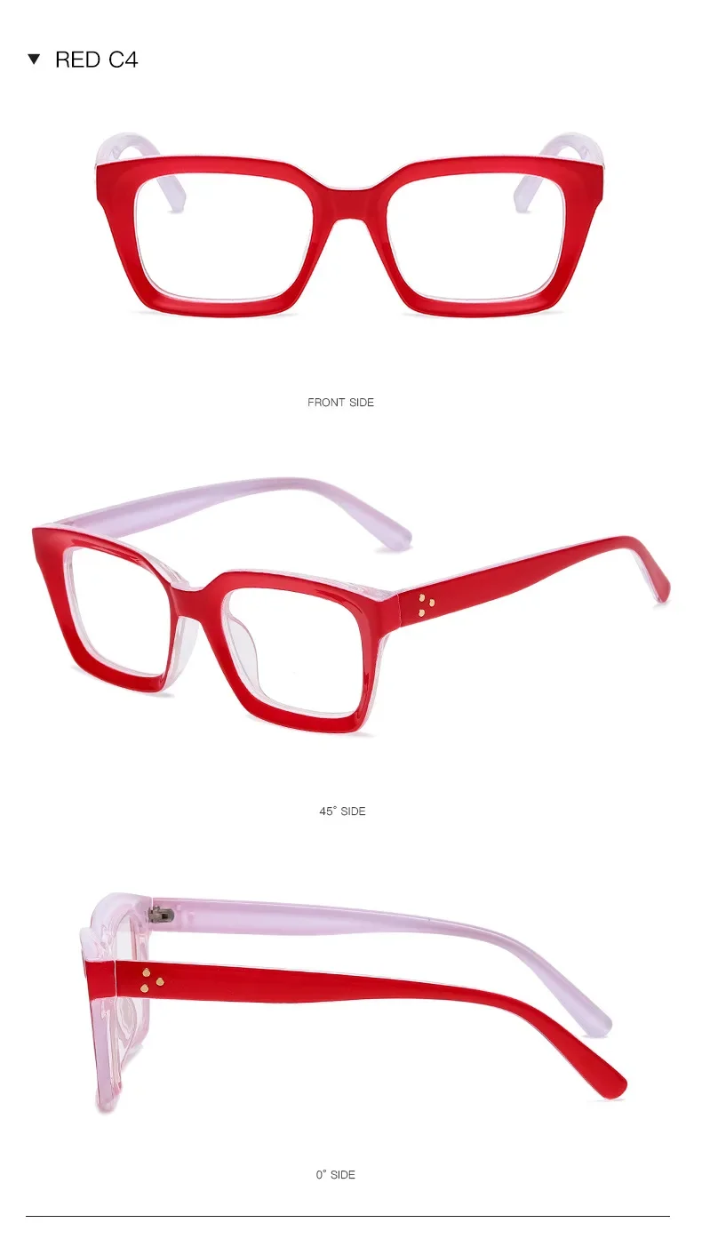Unisex Transparente Quadratische Lesebrille Für Frauen Mode Übergroßen Anti Blau Licht Computer Männer Brillenfassungen – Detail 15