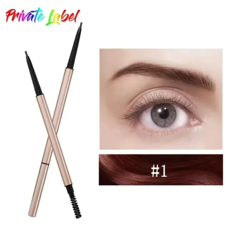 

Custom 7colors Gold-lid Double-head Eyebrow Pencil Wateproof Long-lasting Sweat-resistant Easy To Wear Automatic Rotation Makeup