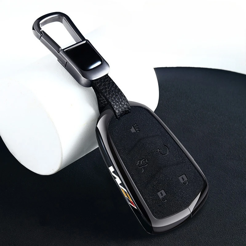 Metal Turn Fur Car Key Fob Case Cover Bag Protector Suitable For Cadillac Key Fob Cover Case ATS XTS XT5 XT4 CT6 XT6