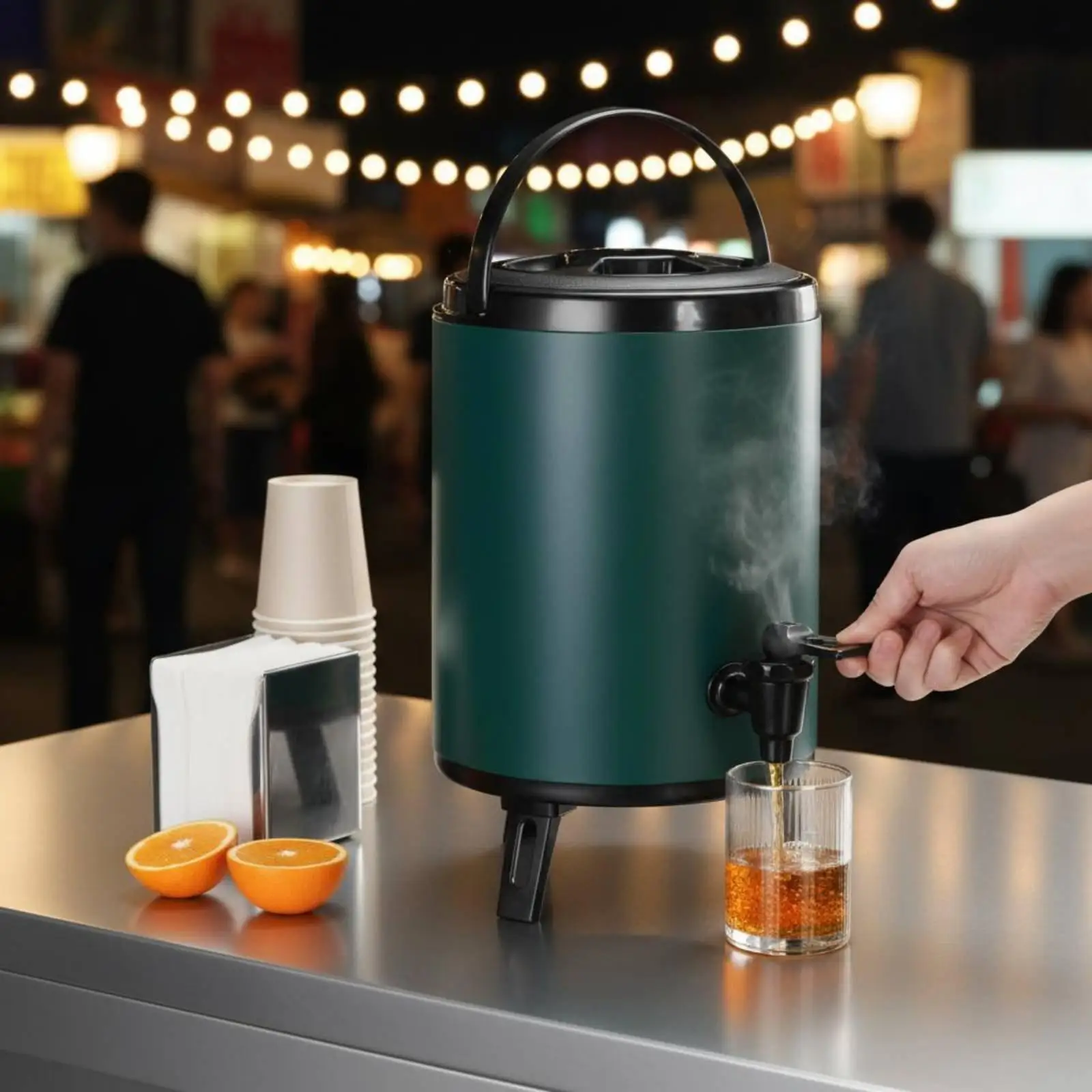 Double Layer Insulated Beverage Container for Catering Service Hot Coffee Iced Juice Dispenser